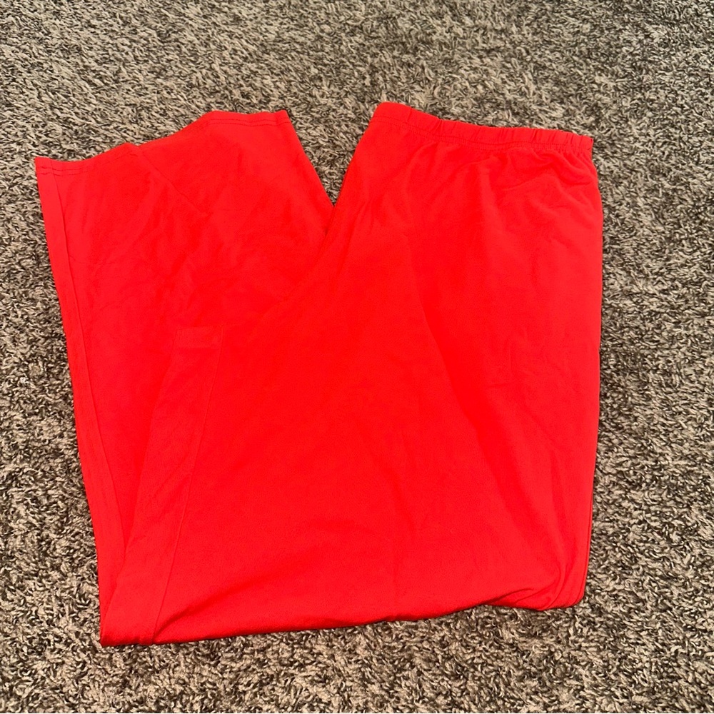 Red Elastic Waist lounge pants with Relaxed Fit